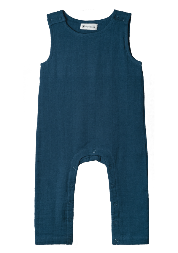Playsuit sleeveless Play of Colors Petrol-blue organic muslin