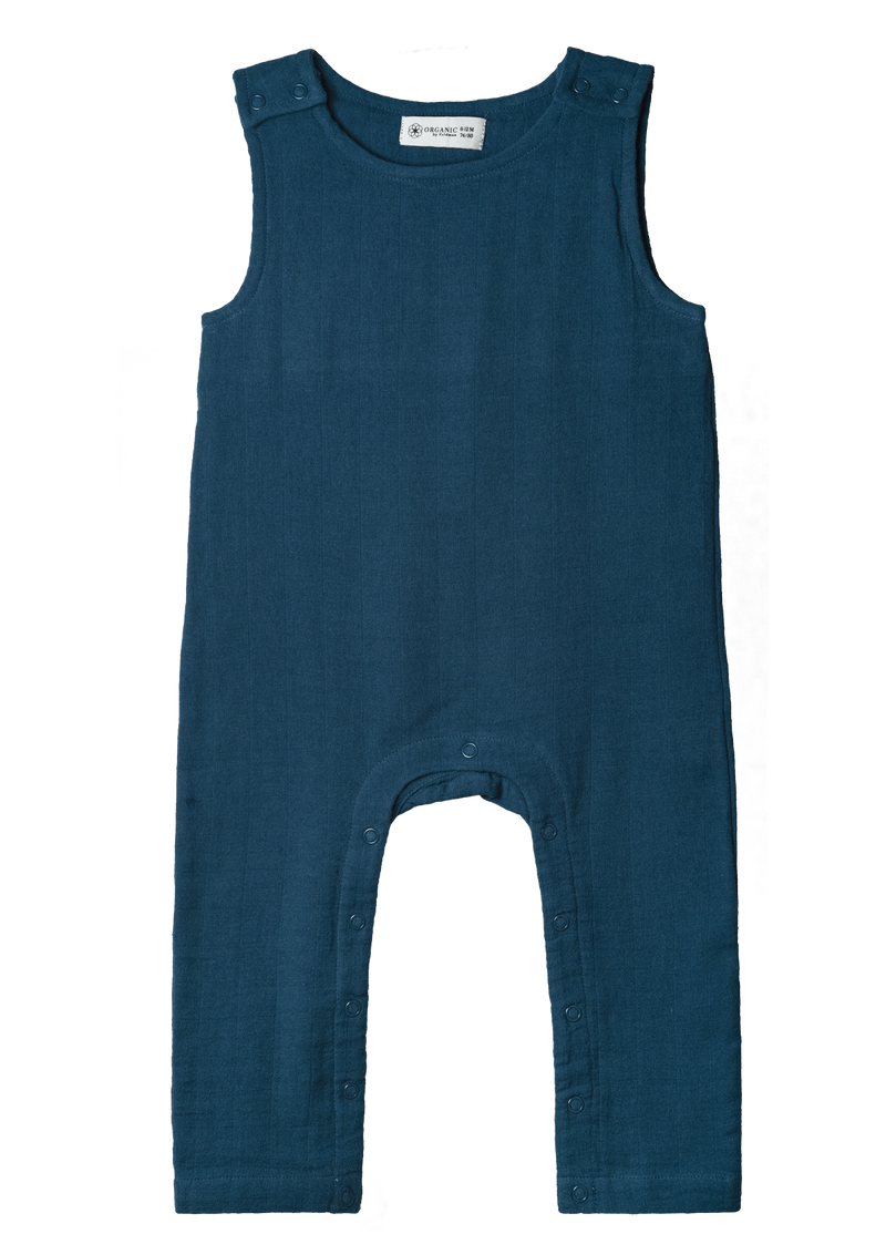 Playsuit sleeveless Play of Colors Petrol-blue organic muslin