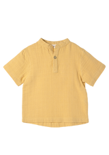 Short sleeve shirt Play of Colors Sun-Ochre organic muslin