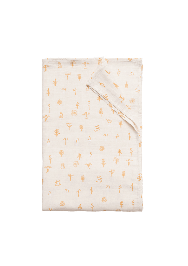 Protective Forest organic muslin wrap, swaddle blanket