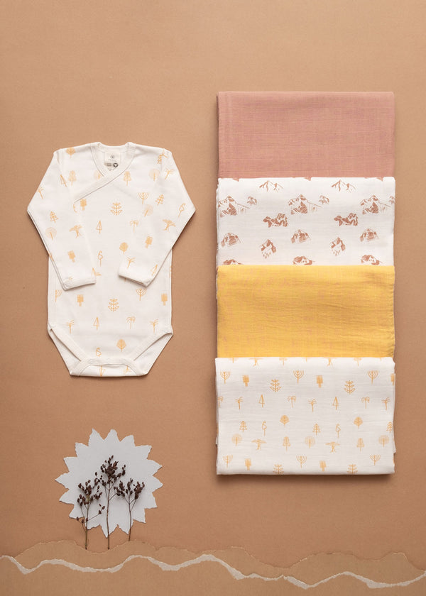 Protective Forest organic muslin wrap, swaddle blanket