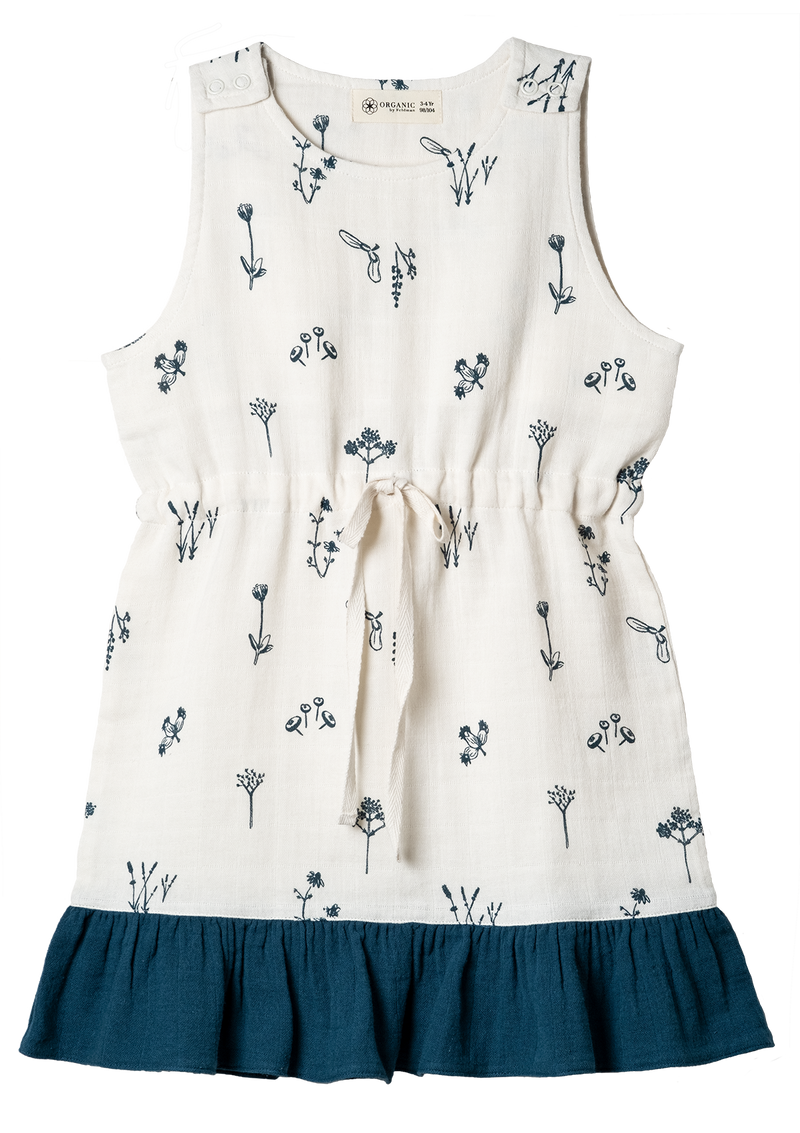 Muslin Jumper Dress Drawstring Plants Delight Organic Cotton GOTS