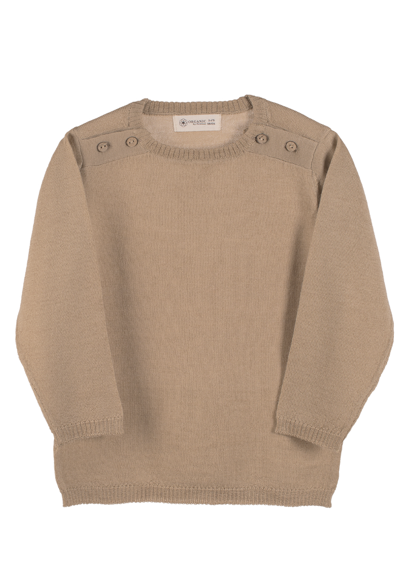 Carey Pullover is made for kids using 100% soft organic Merino wool.