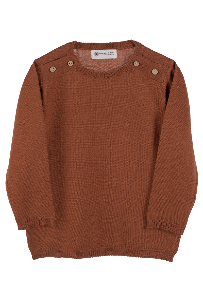 Carey Pullover is made for kids using 100% soft organic Merino wool.