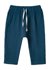 Baggy pants Play of Colors Petrol-blue organic muslin