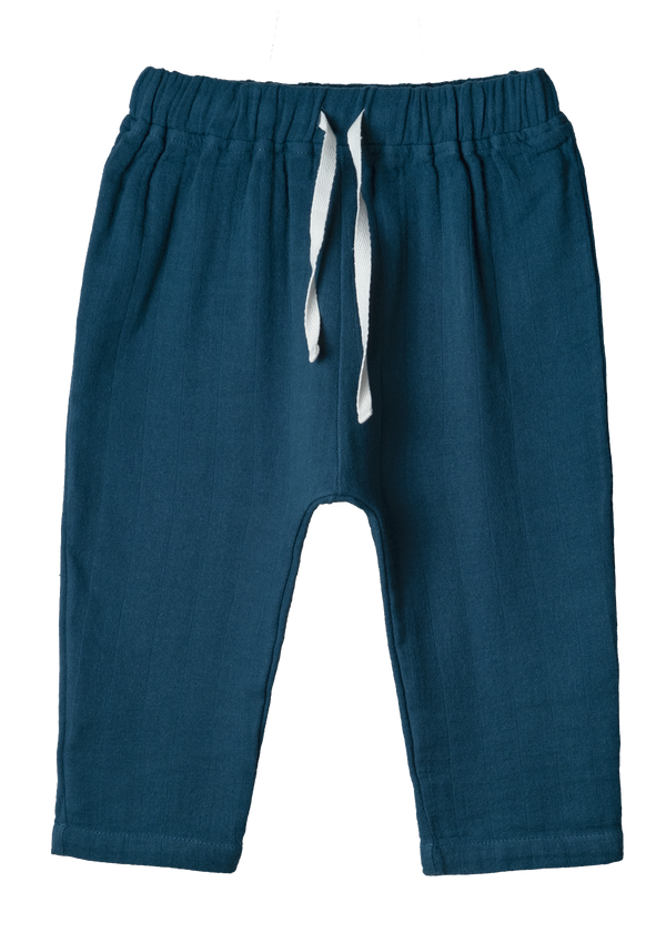 Baggy pants Play of Colors Petrol-blue organic muslin