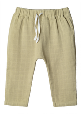 Baggy pants Play of Colors Sage-green organic muslin