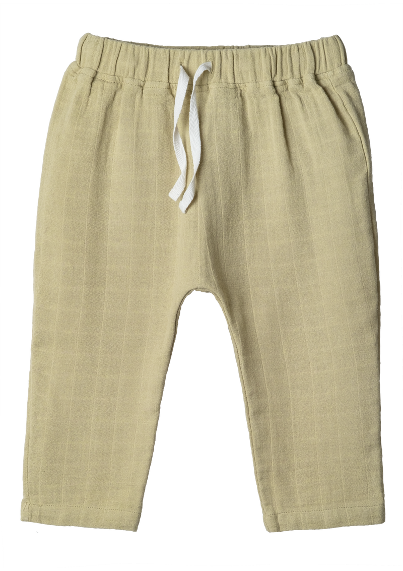 Baggy pants Play of Colors Sage-green organic muslin