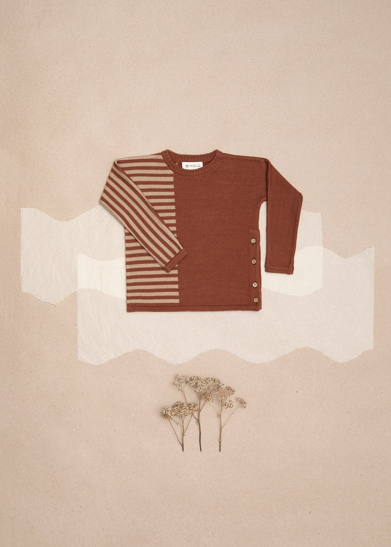 Neal Pullover Organic Merino wool, Terra-rust