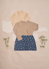 Camilla Dress Organic Merino wool-Jacquard , Sun-ochre Terra-rust