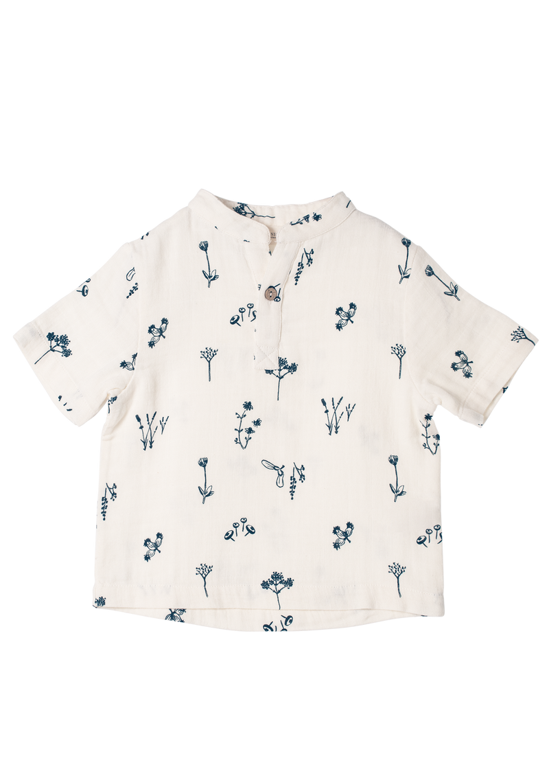 Short sleeve shirt Plants Delight organic muslin