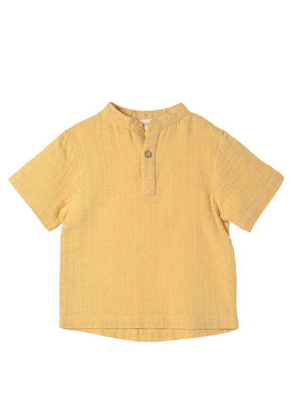 Short sleeve shirt Play of Colors Sun-Ochre organic muslin