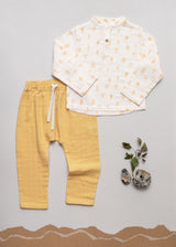 Baggy pants Play of Colors Sun-Ochre organic muslin