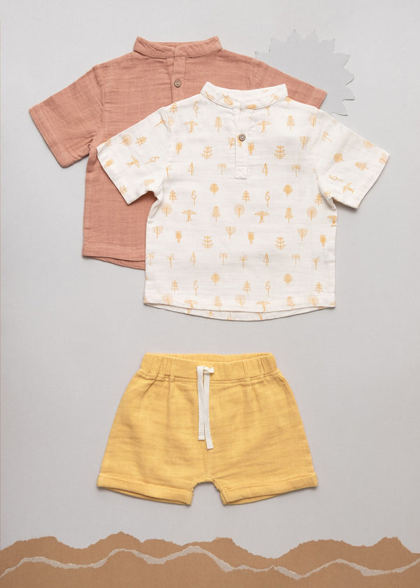 Jimmy shorts Play of Colors Sun-ochre organic muslin