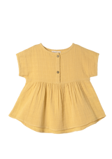 Tunic shirt Play of Colors Sun-Ochre organic muslin