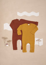 Overall play-suit organic Merino Terra-Rust 100% Organic Merino wool, GOTS