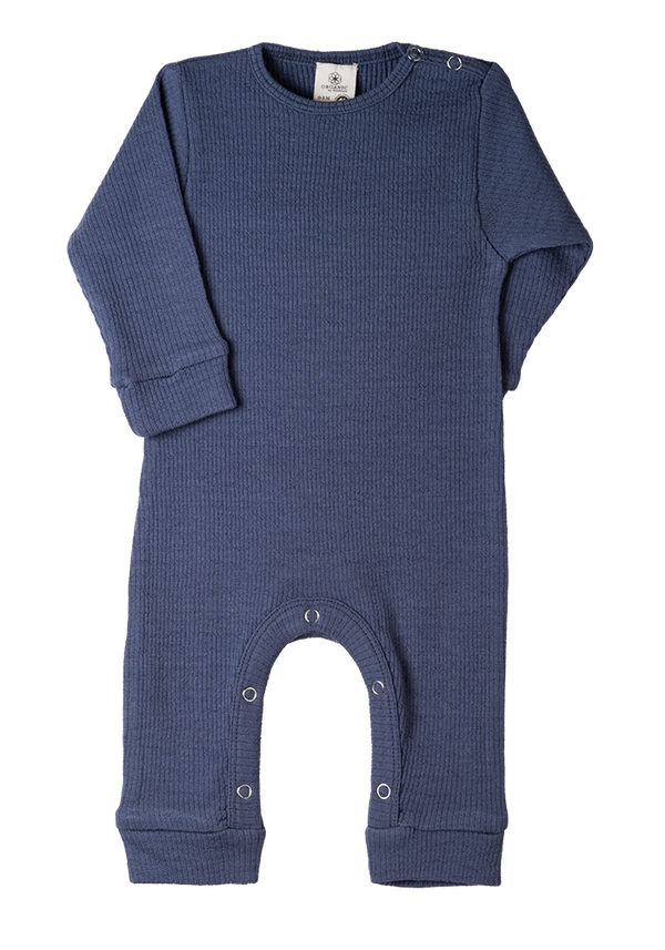 Overall play-suit organic Merino Stone-blue 100% Organic Merino wool, GOTS