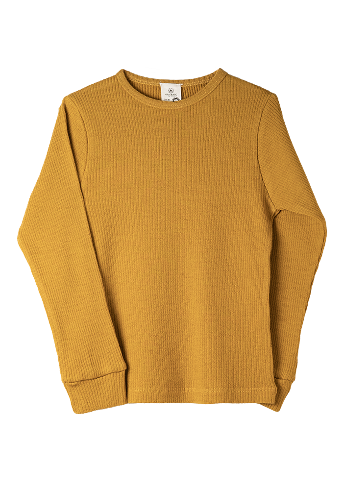 Shirt LS organic Merino Sun-Ochre 100% Organic Merino wool, GOTS