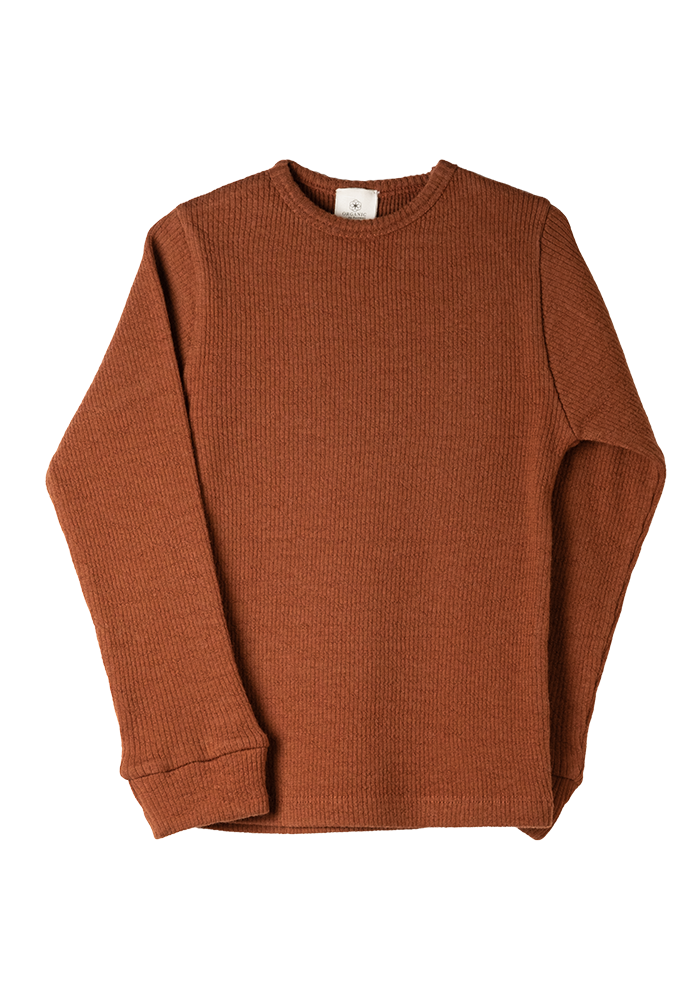Shirt LS organic Merino Terra-Rust 100% Organic Merino wool, GOTS